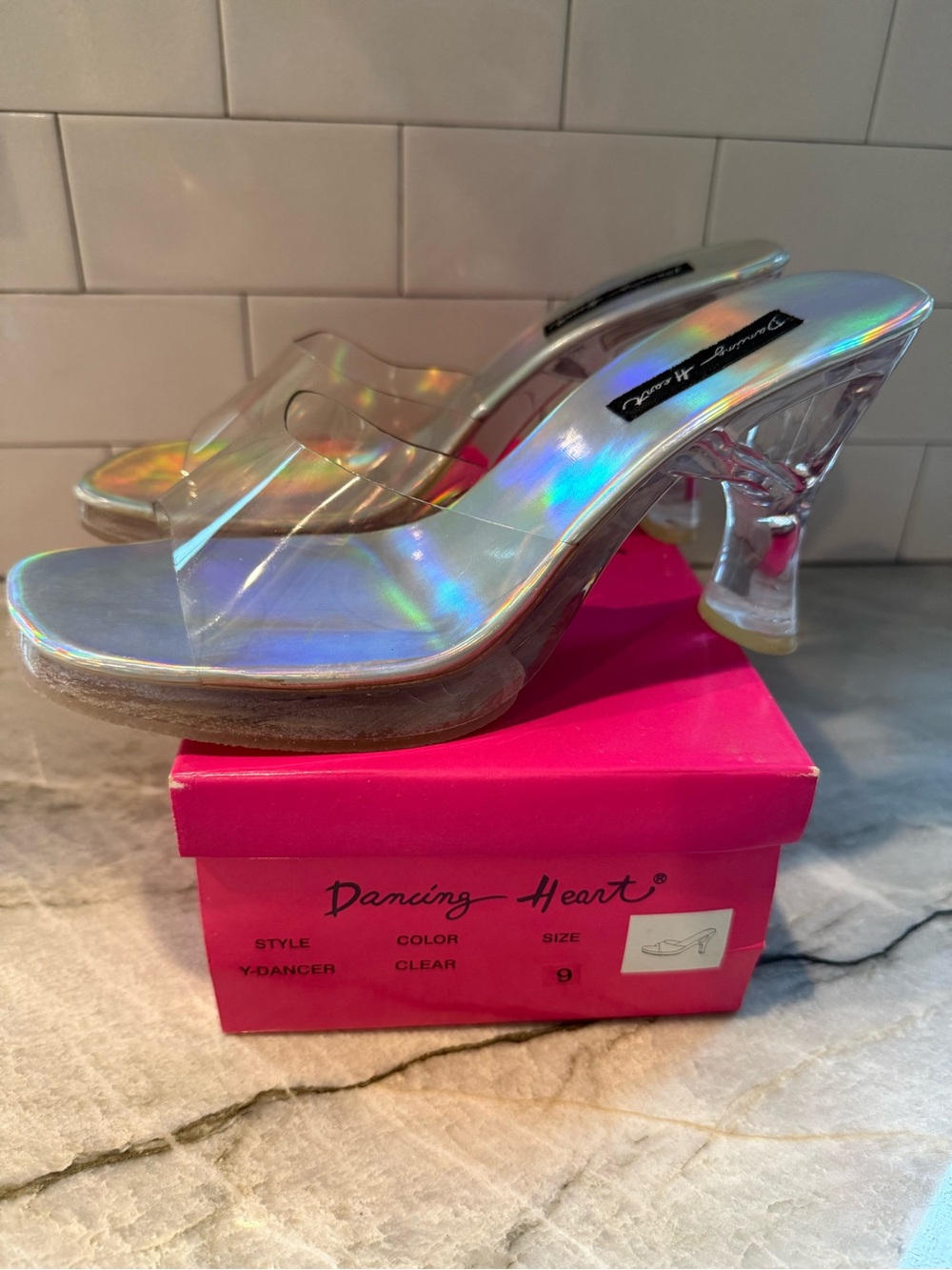 Iridescent Clear Heels